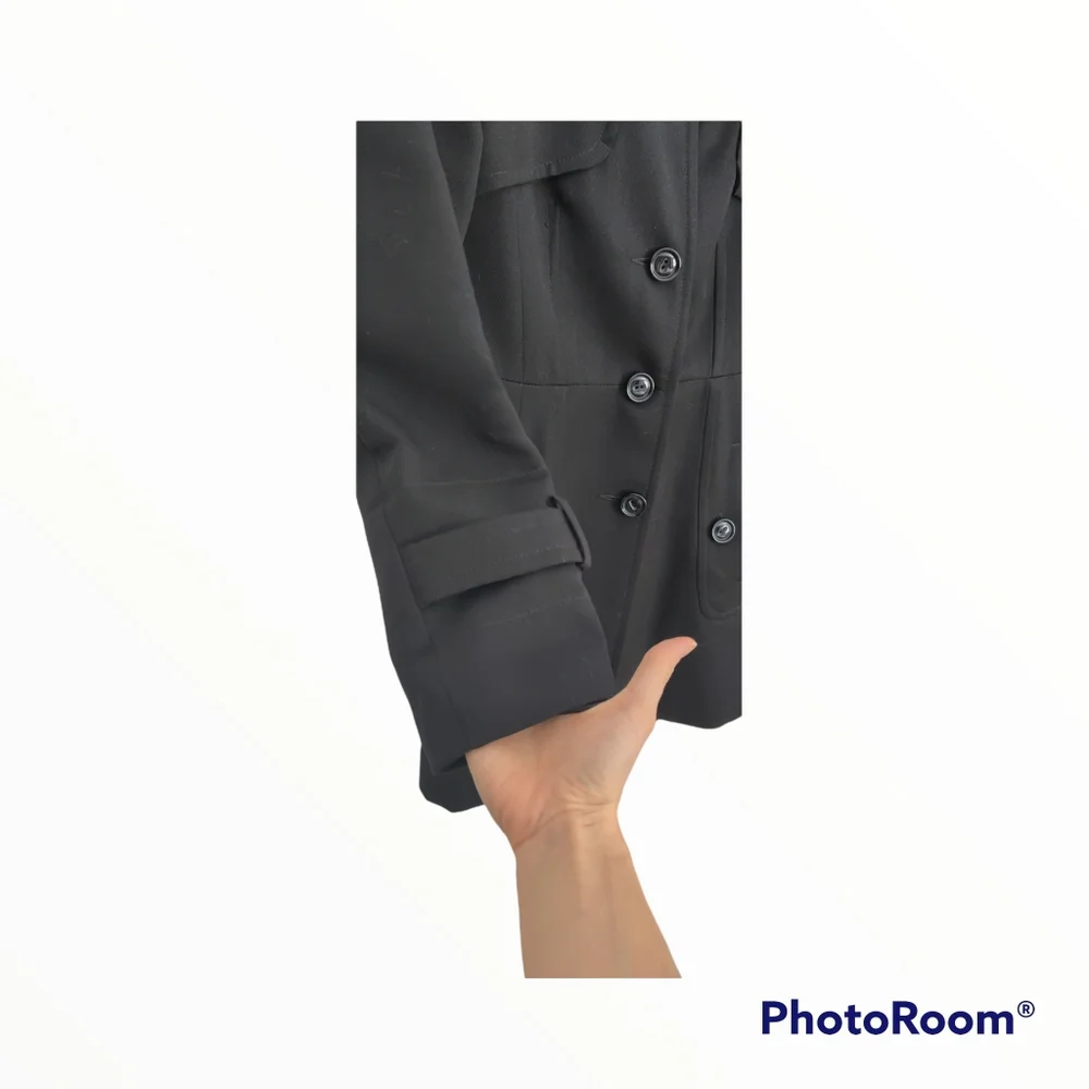 Black Trench coat 100% whool - Picture 6 of 9